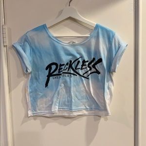 Reckless Blue and White Crop Top